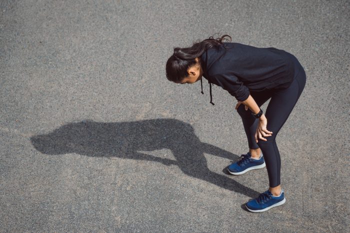 woman tired after exercise