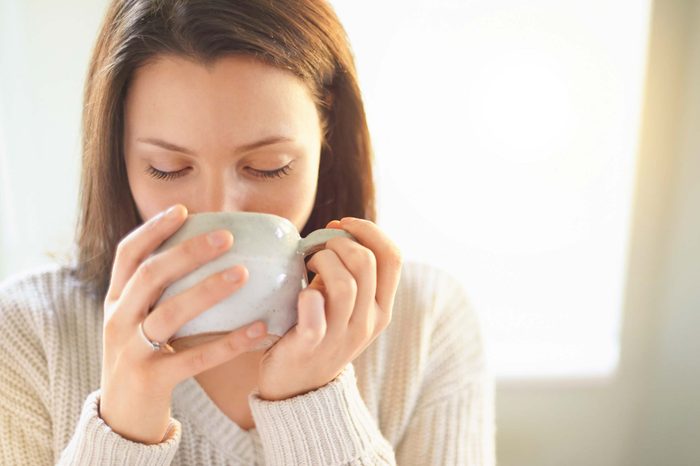 Woman drinking coffee