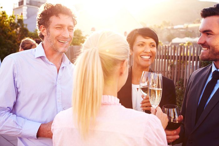 Friends drinking champagne