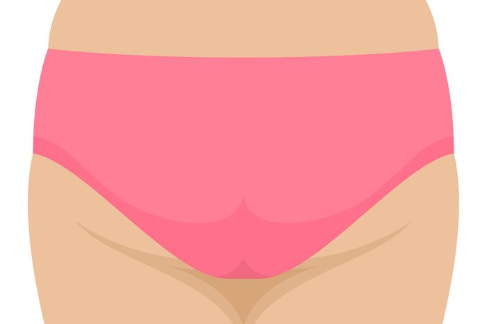 Illustration of pink panties.