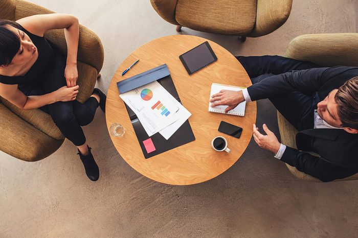 man and woman in a business meeting