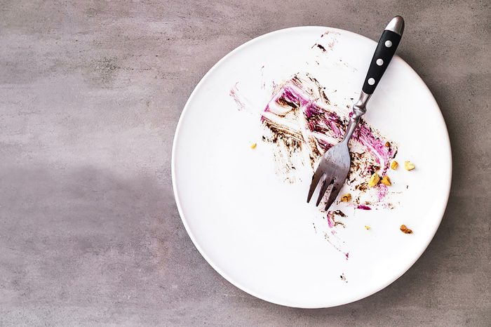 empty dinner plate with a fork