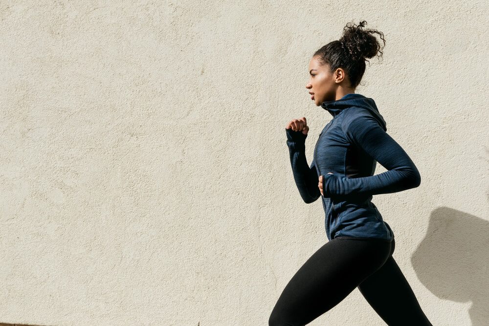 woman running outside