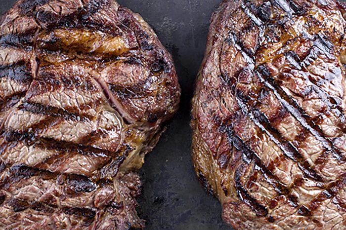 Grilled bison steaks.