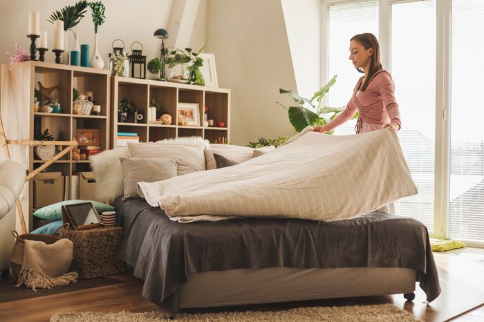 cleaning bedroom