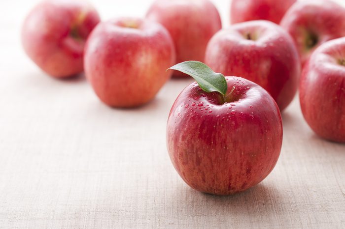 Red apples on a table