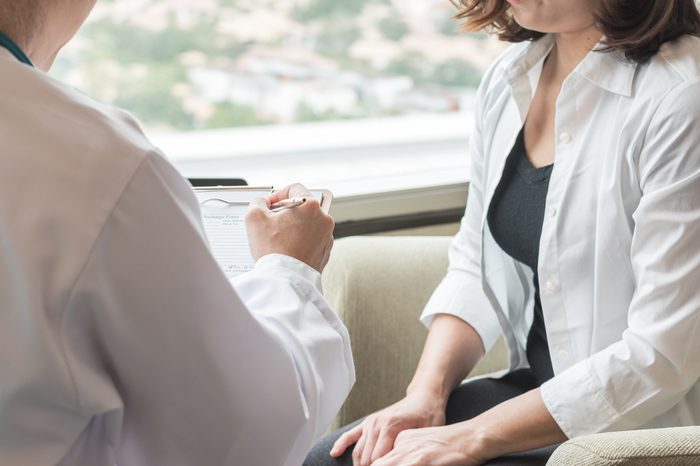 Female patient having consultation with gynecologist