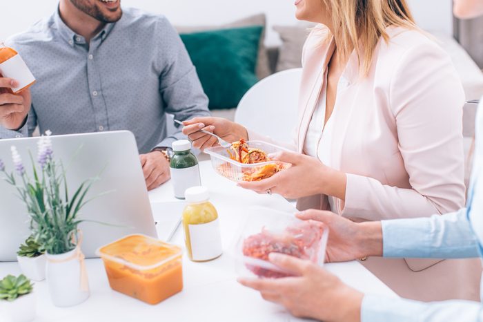 Work team having a lunch break.