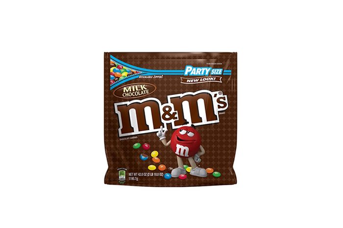 bag of plain M&Ms