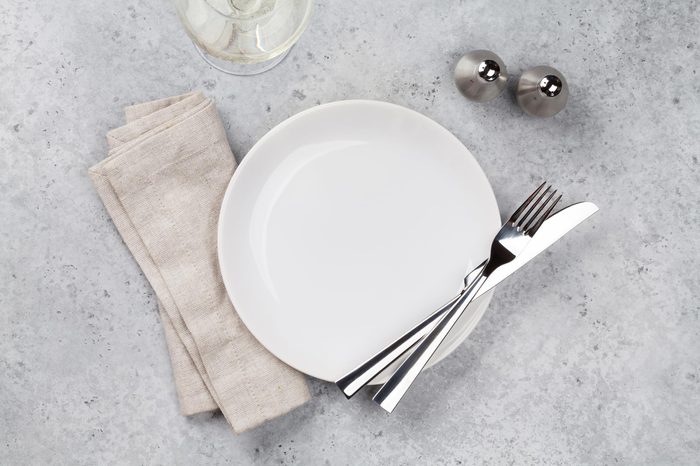 empty plate and silverware