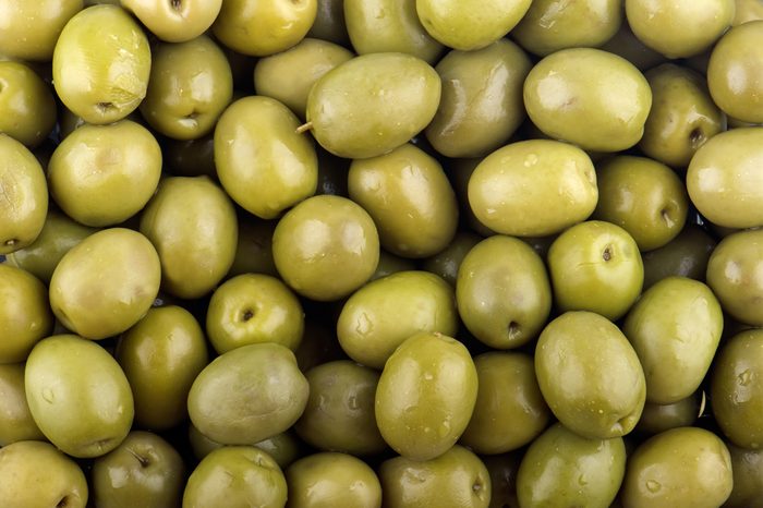 Green olives background