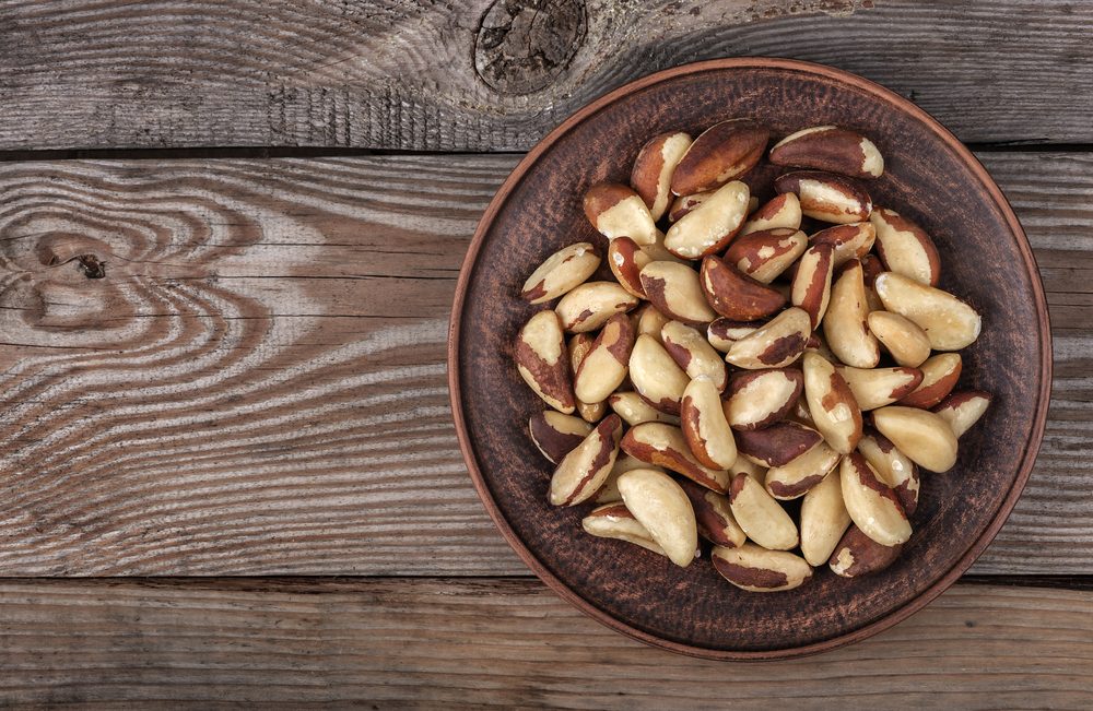 Brazil nuts in a plate