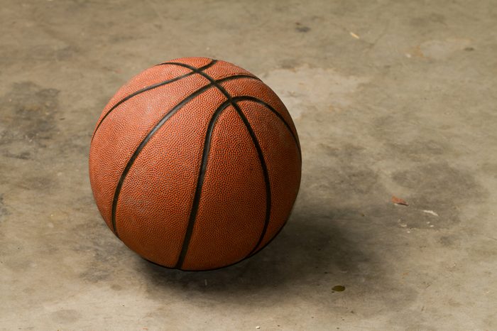 basketball on cement floor