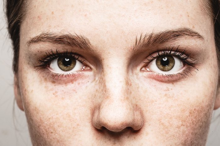 closeup of woman eyes face