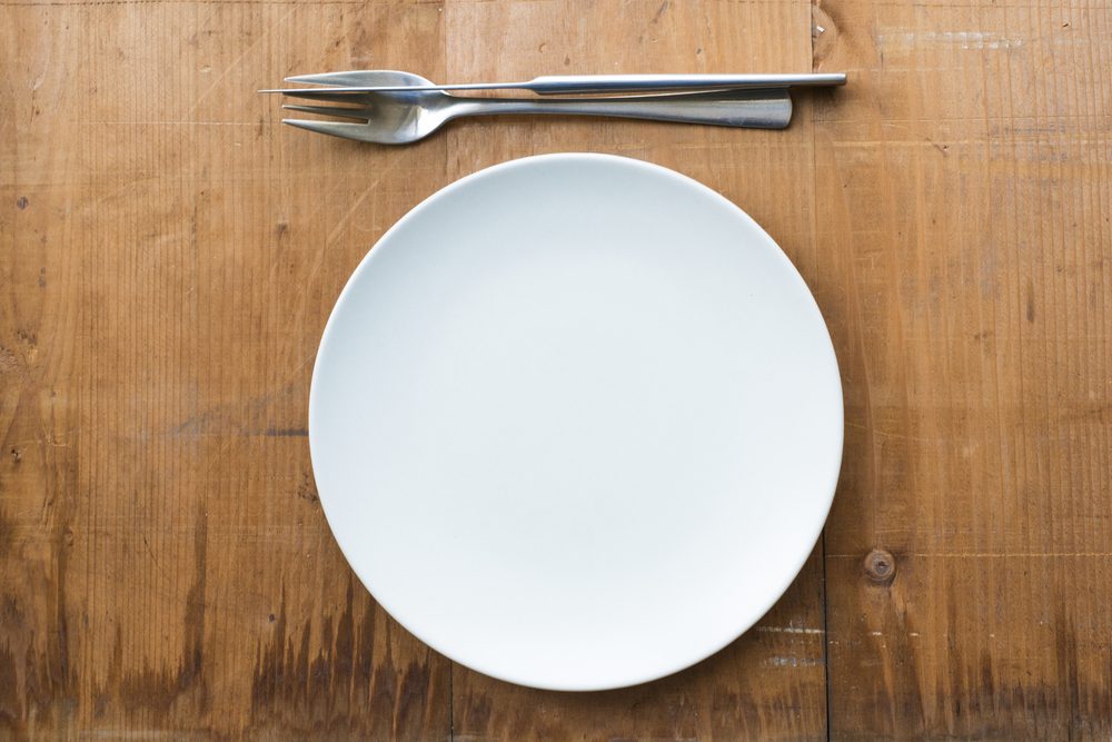 empty plate on table