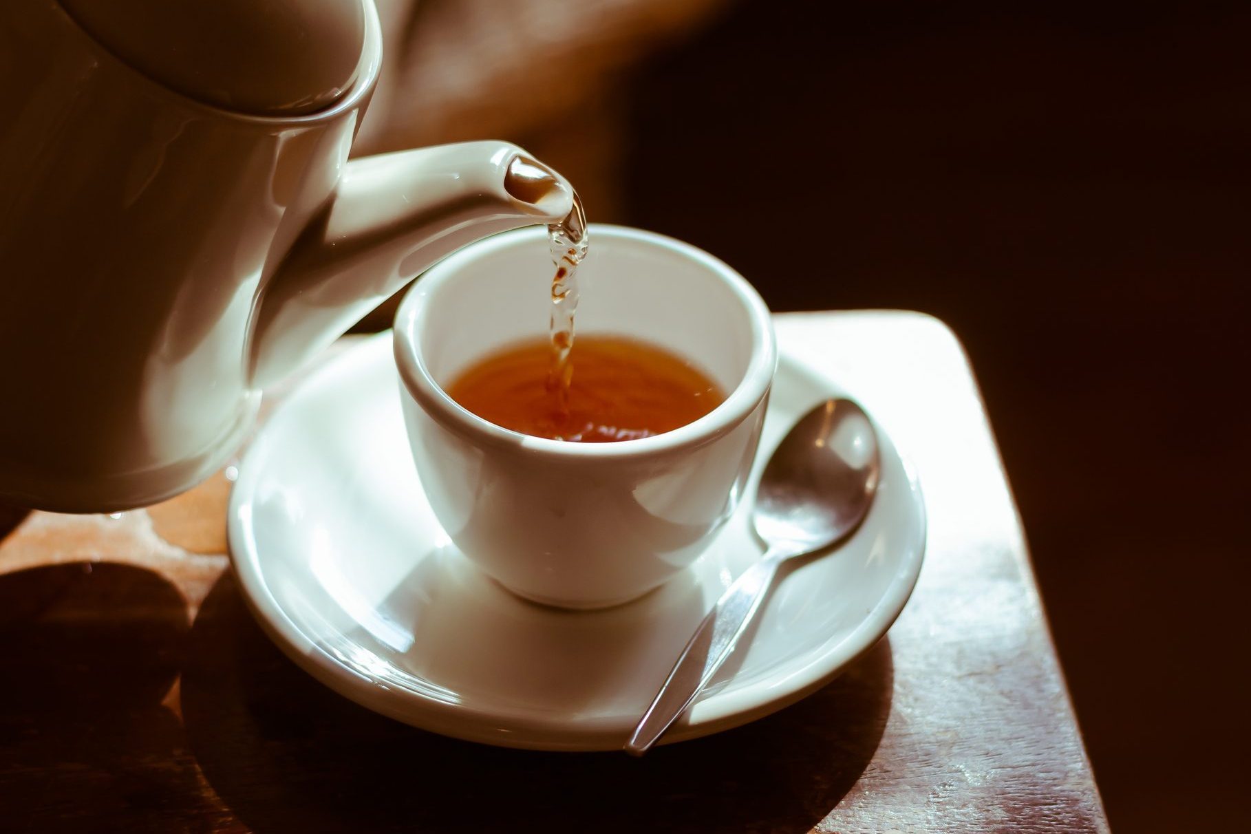 cup of tea being poured