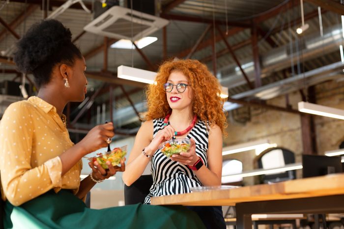 two women enjoying lunch together