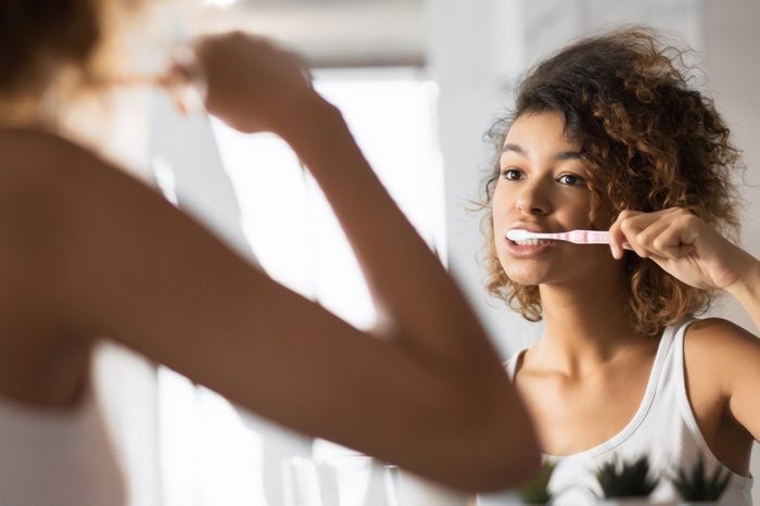 brushing teeth