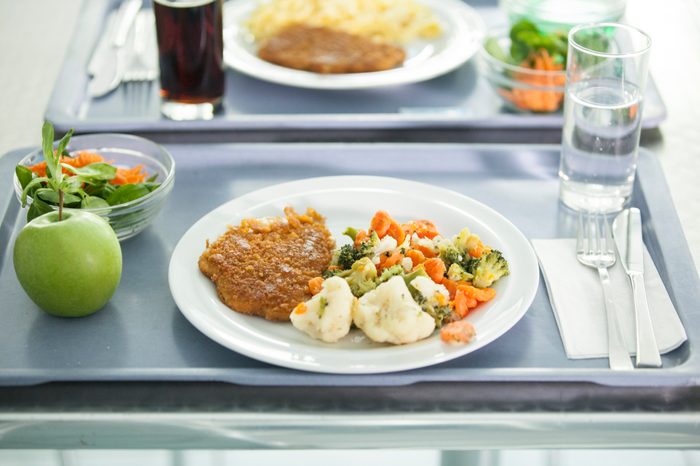 tray of dinner food