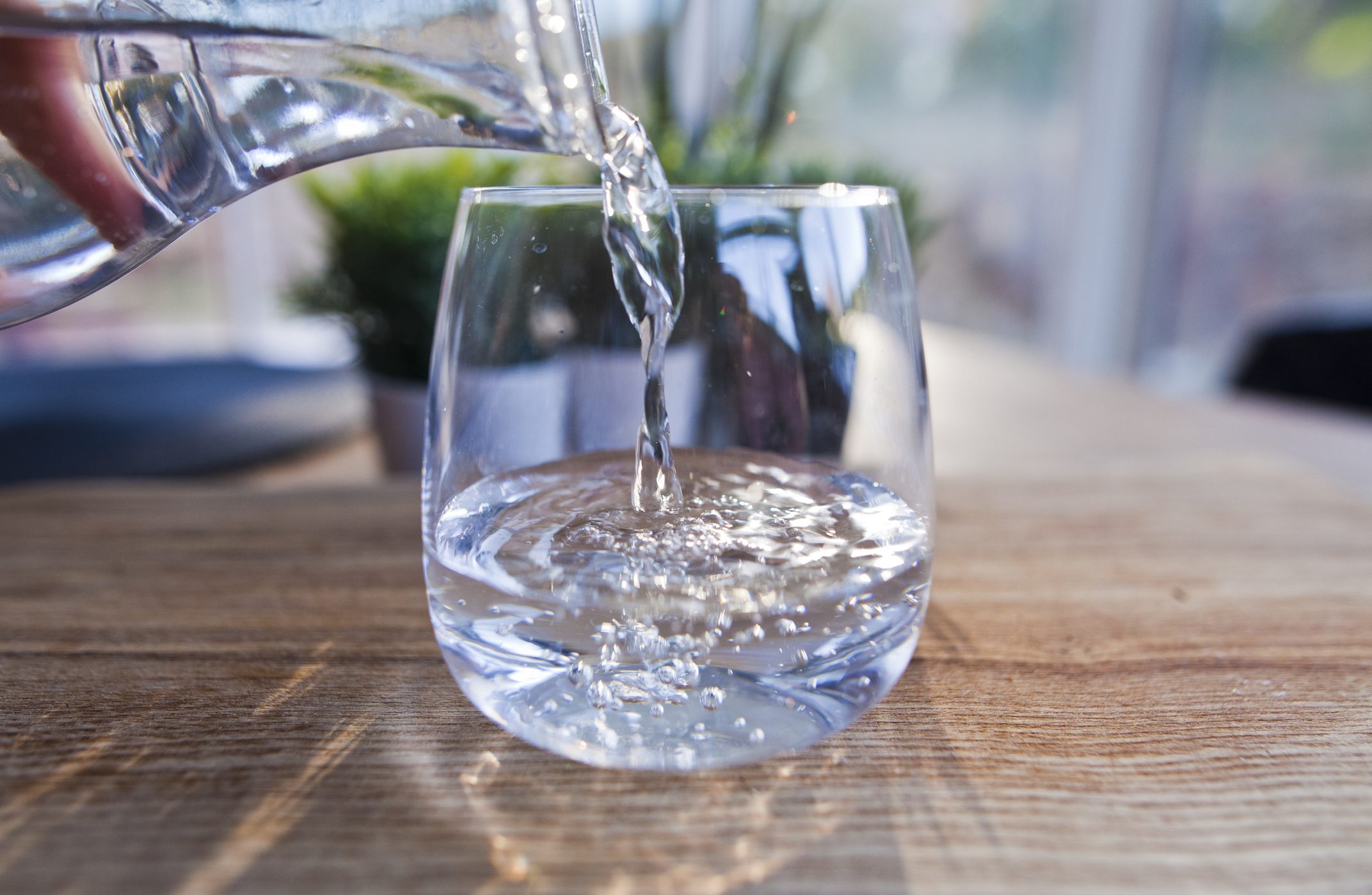 glass of water close up