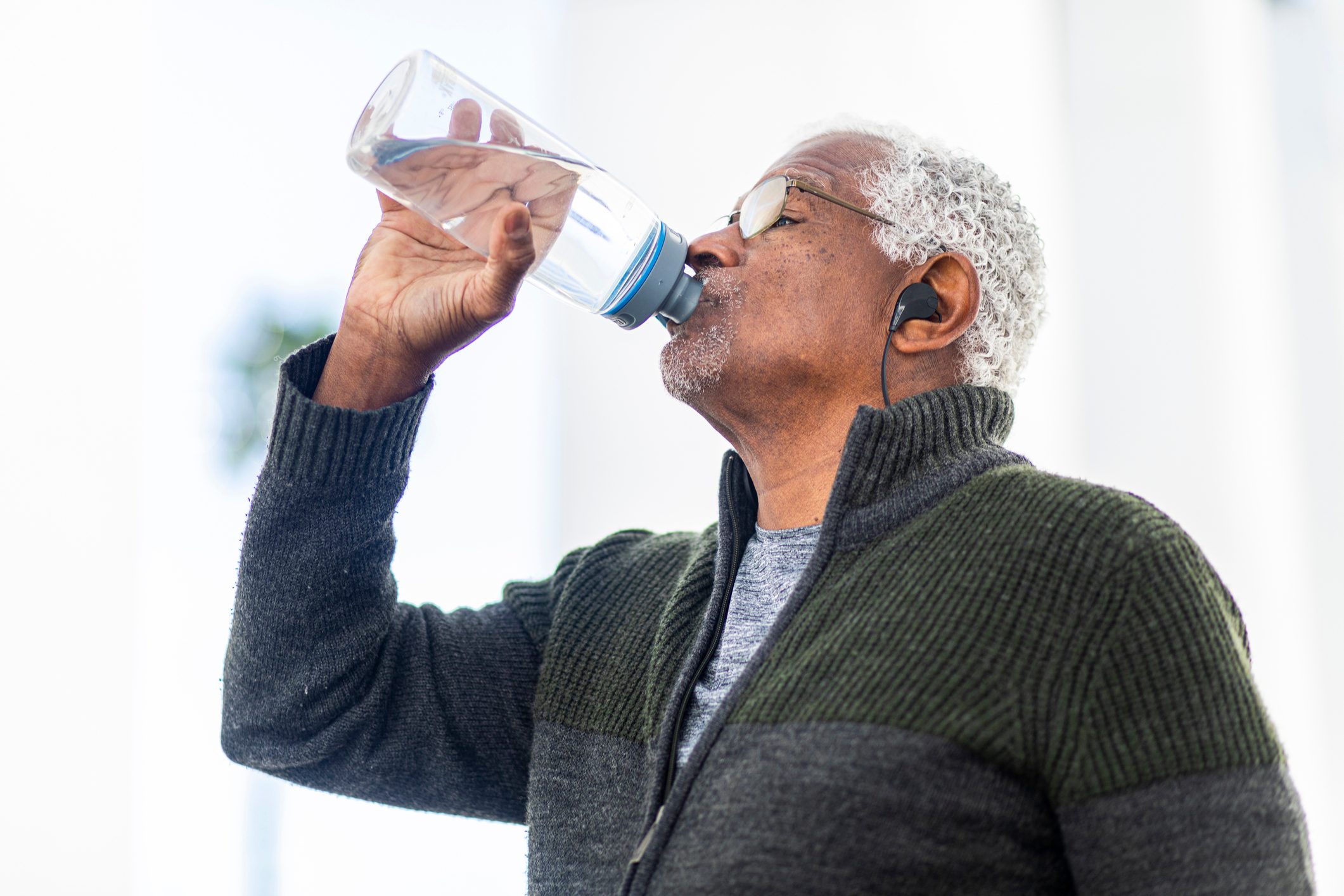 Senior Man Drinking Water