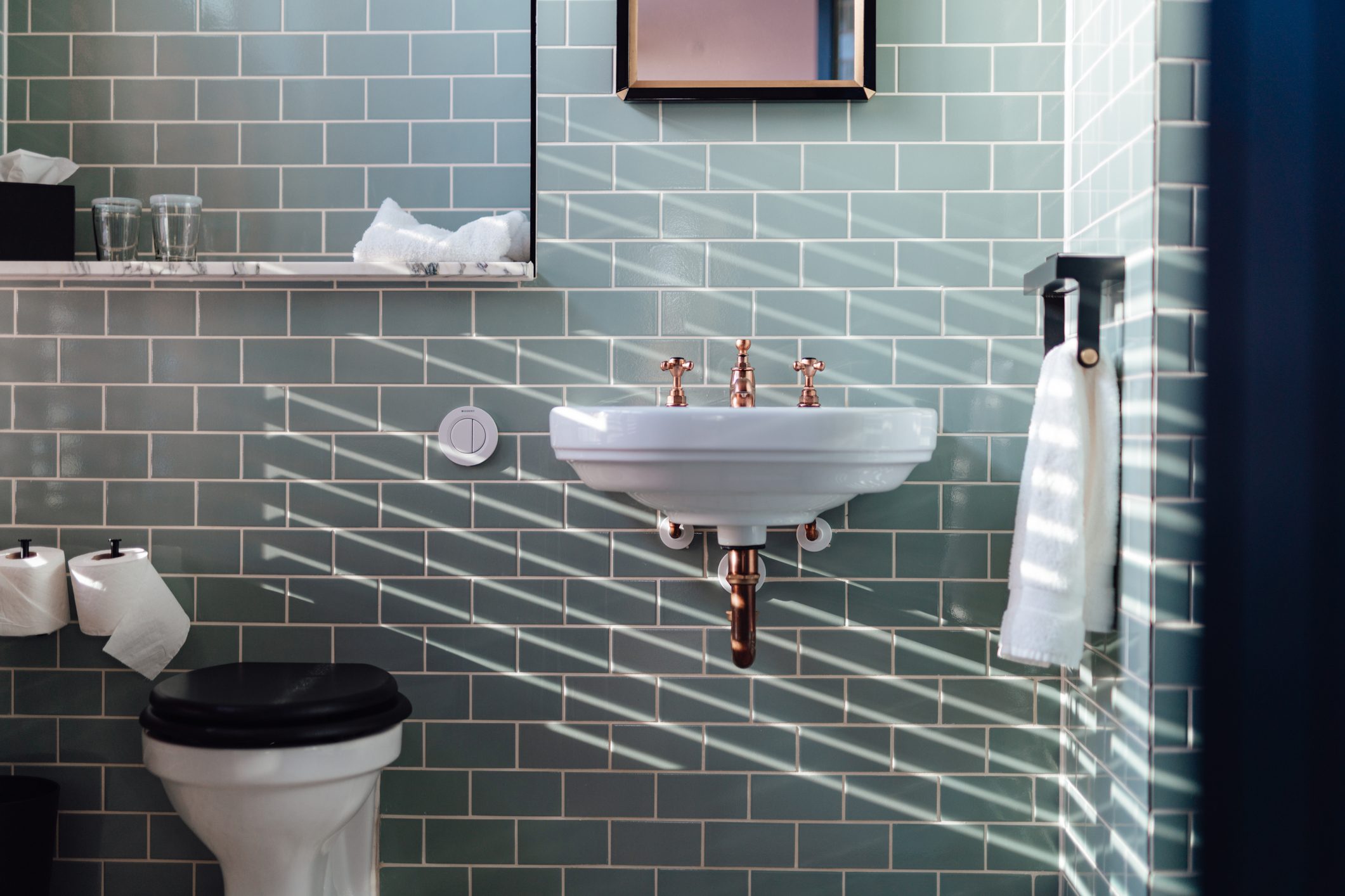 A Stylish Bathroom Interior with sunlight