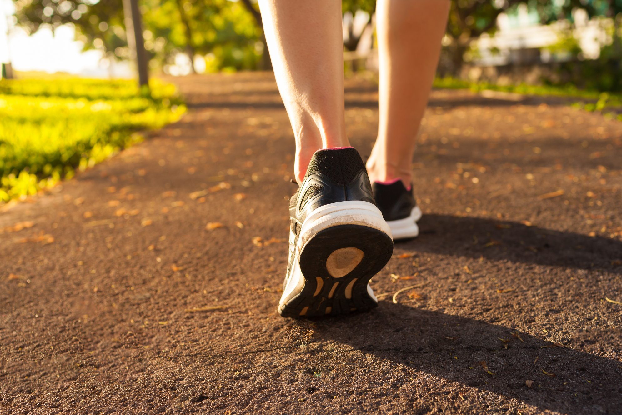 Woman walking on a path