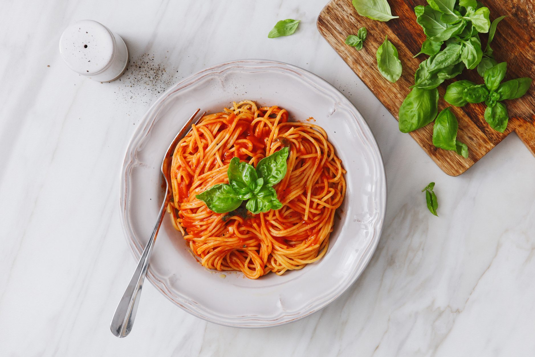 Spaghetti with tomato sauce